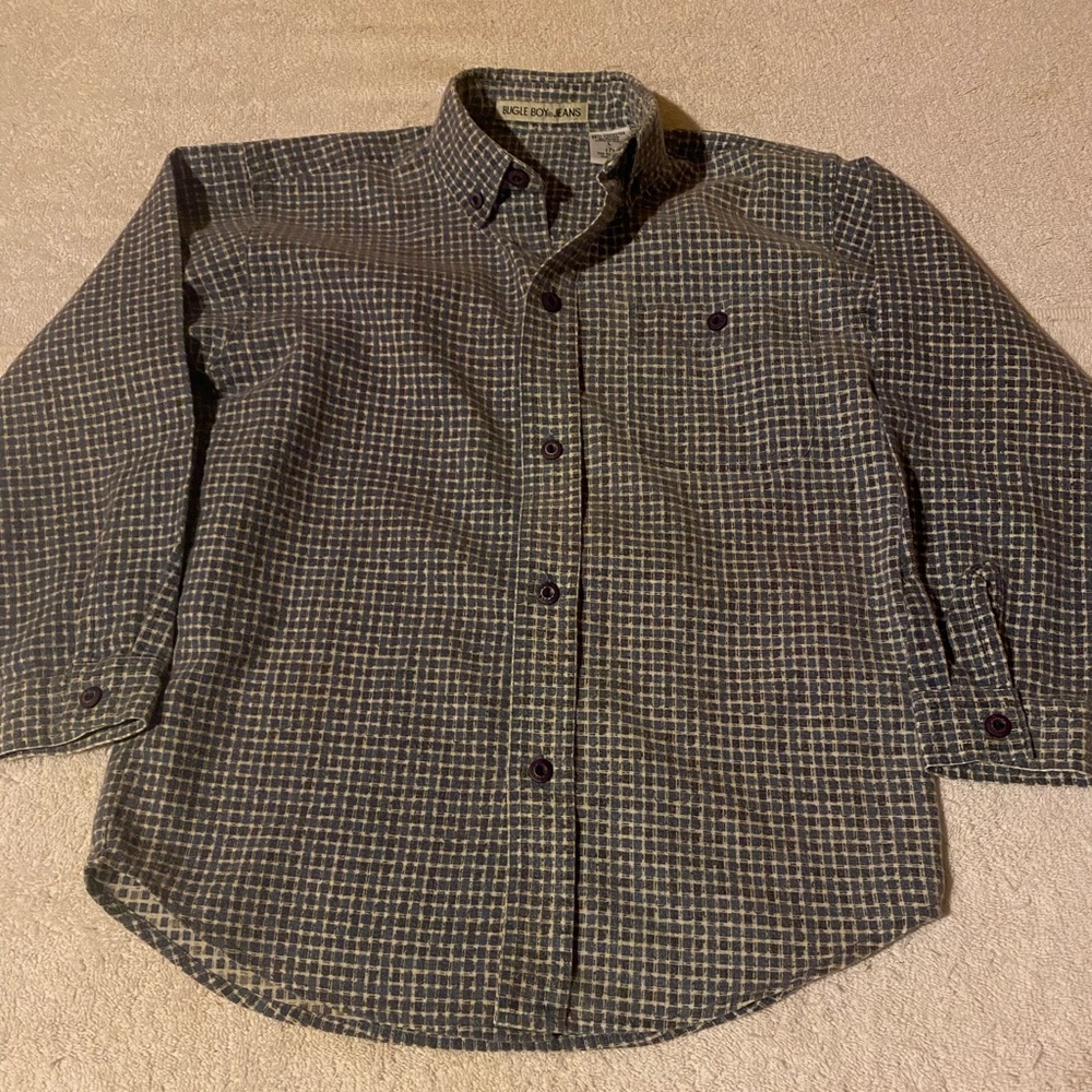 Bugle Boy Jeans Vintage Kid’s Large 7 Button Down Shirt